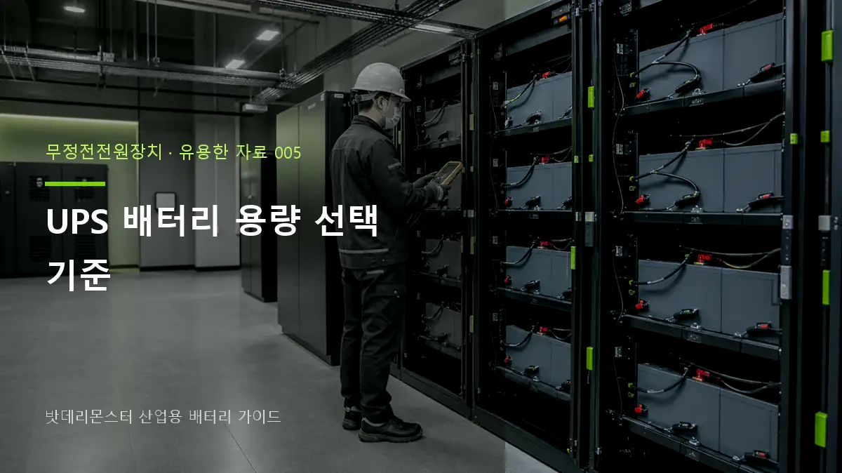 UPS 배터리 용량 선택 기준 대표 썸네일