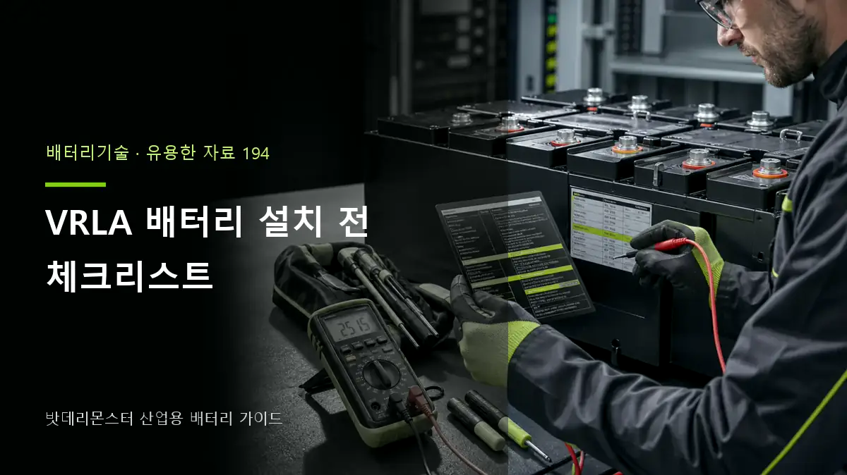 VRLA 배터리 설치 전 체크리스트 대표 썸네일