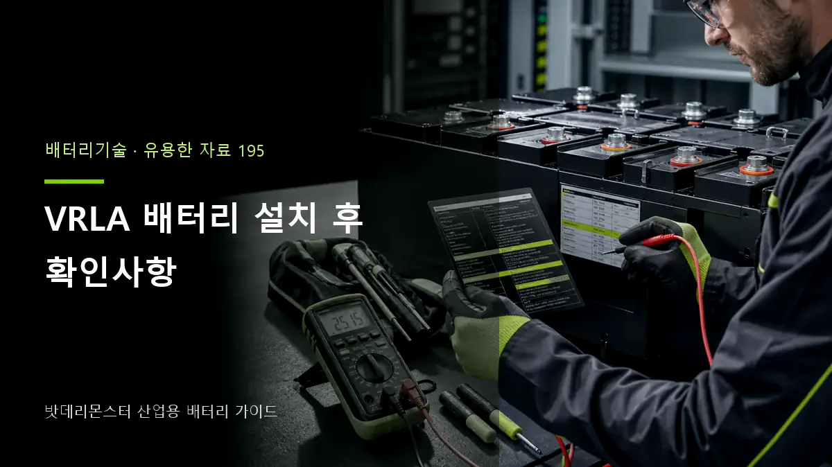 VRLA 배터리 설치 후 확인사항 대표 썸네일