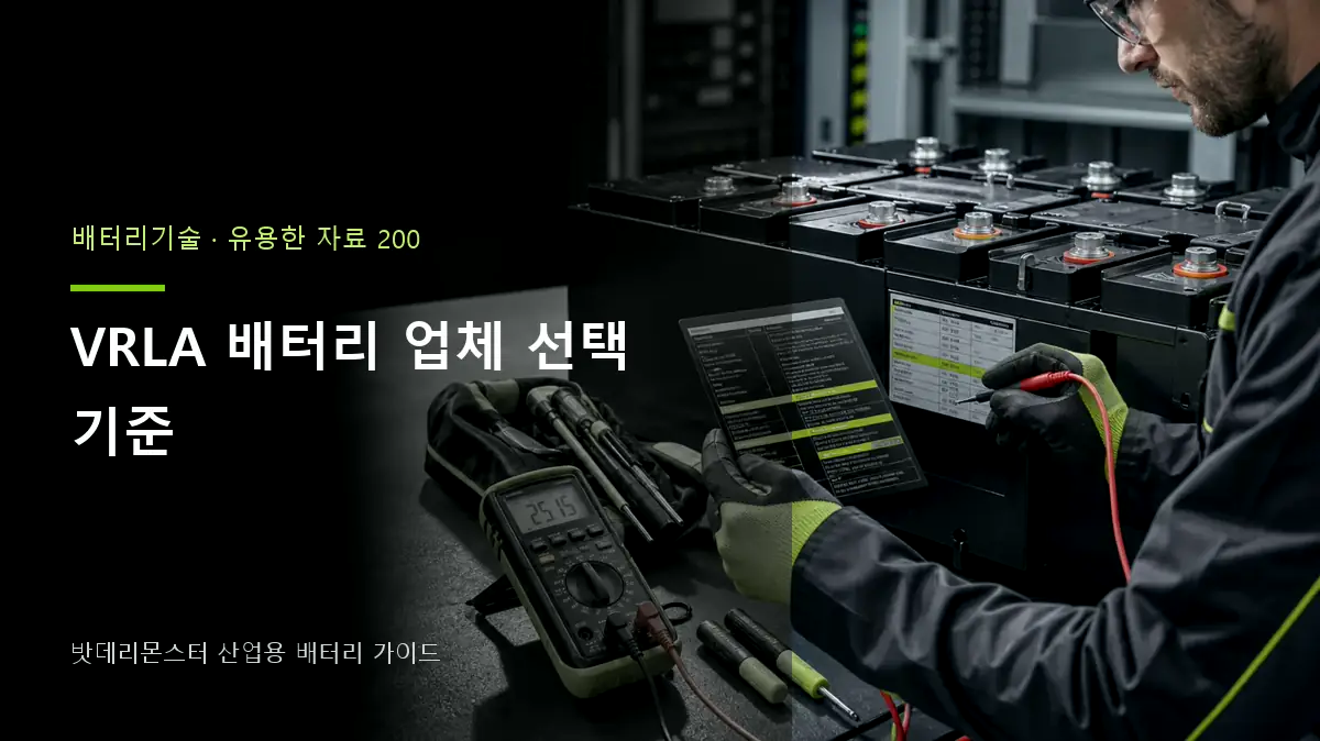 VRLA 배터리 업체 선택 기준 대표 썸네일