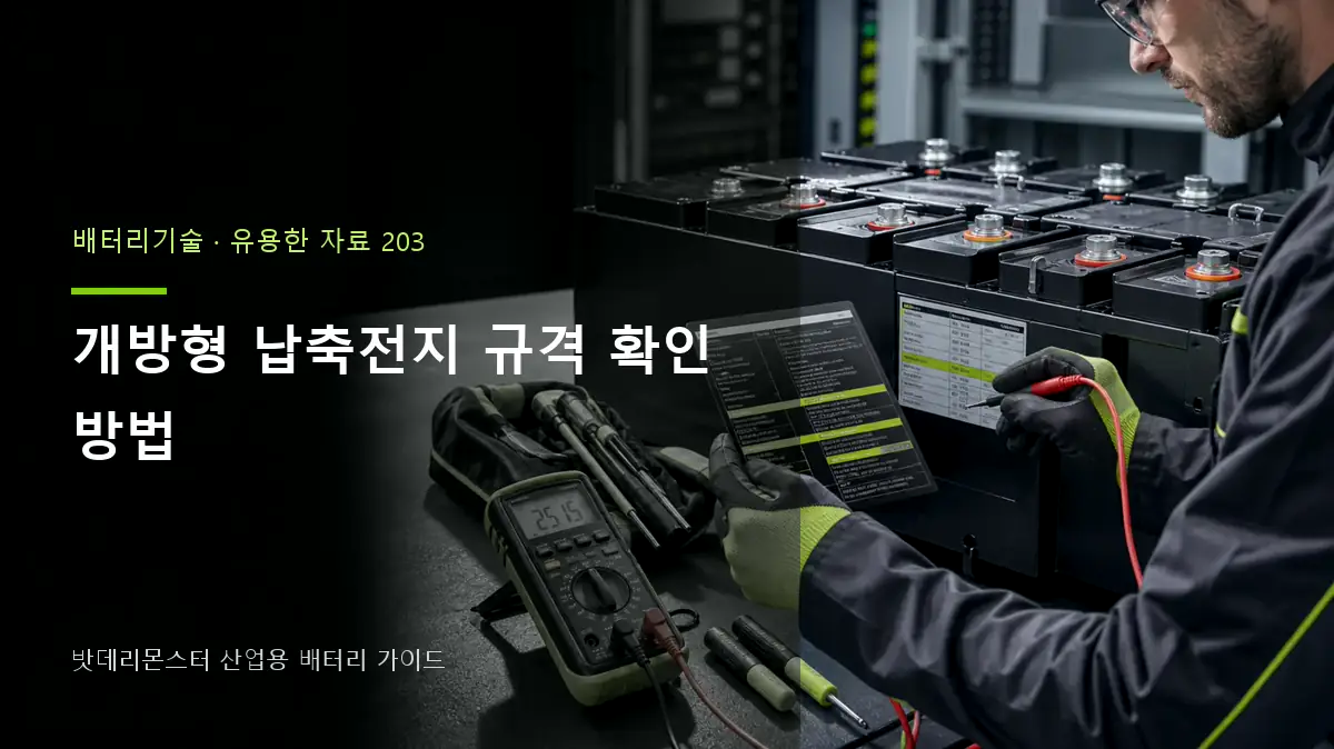 개방형 납축전지 규격 확인 방법 대표 썸네일