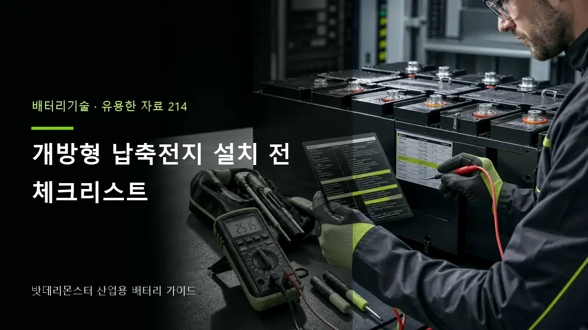 개방형 납축전지 설치 전 체크리스트 대표 썸네일