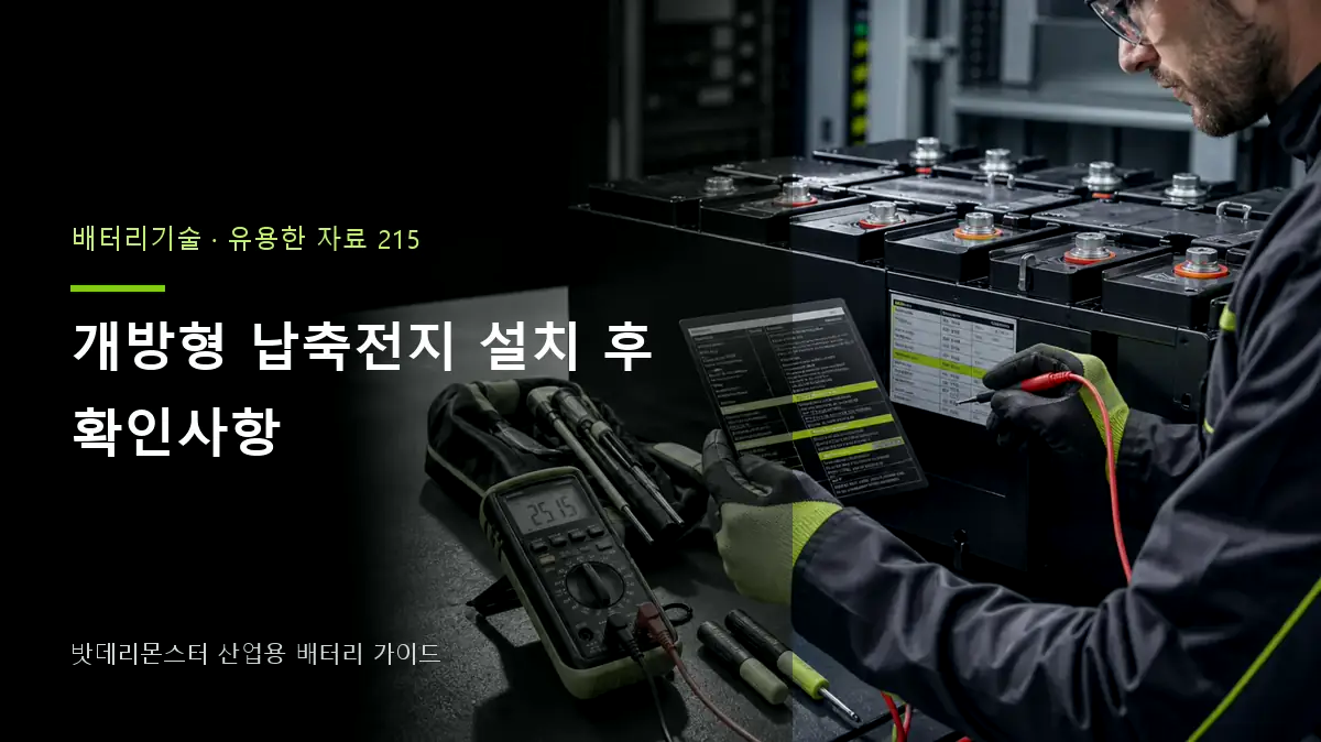 개방형 납축전지 설치 후 확인사항 대표 썸네일