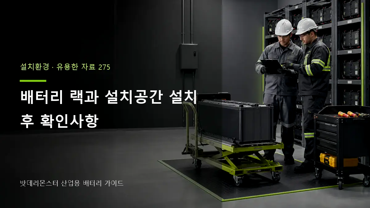 배터리 랙과 설치공간 설치 후 확인사항 대표 썸네일