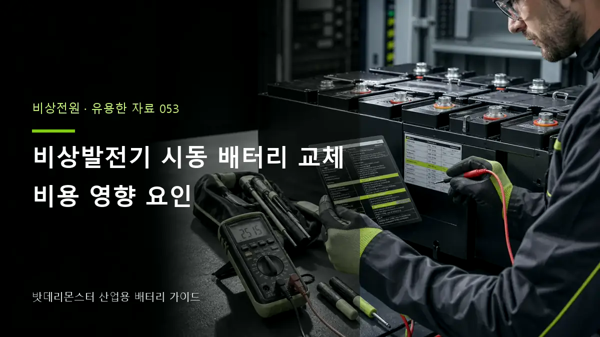 비상발전기 시동 배터리 교체 비용 영향 요인 대표 썸네일
