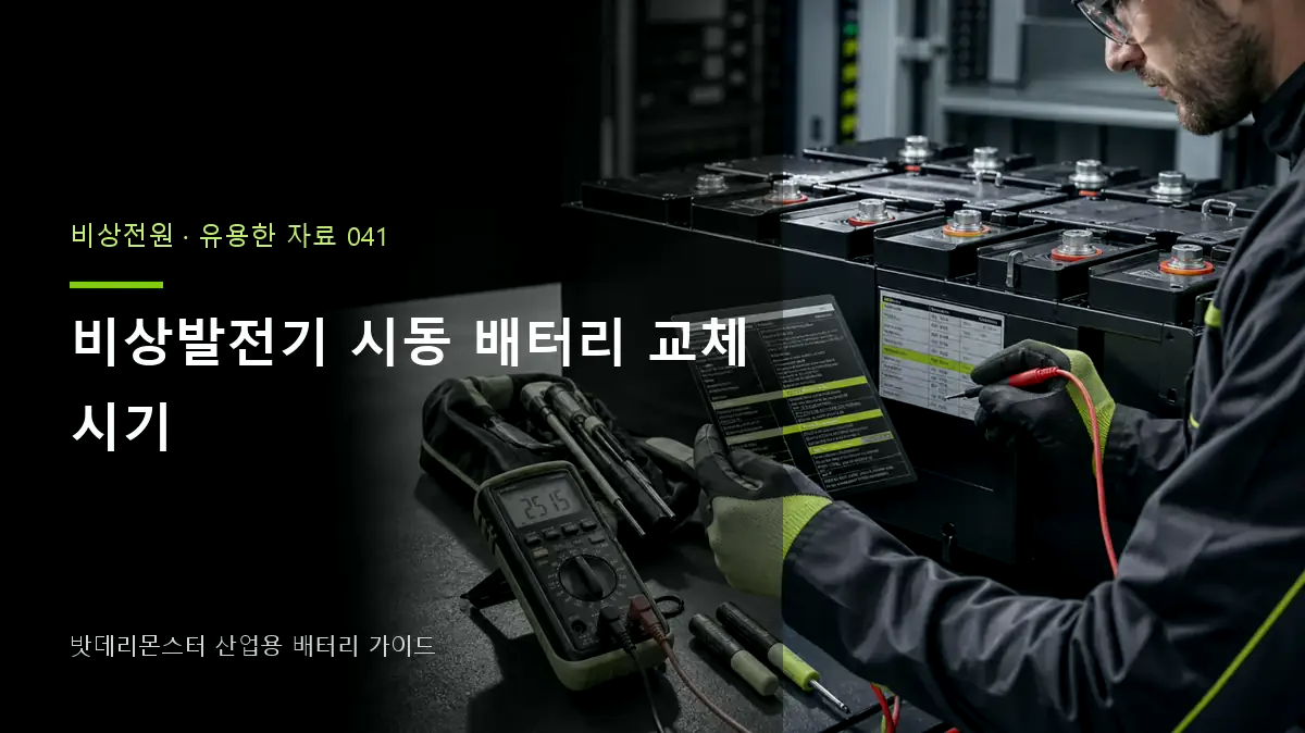 비상발전기 시동 배터리 교체 시기 대표 썸네일