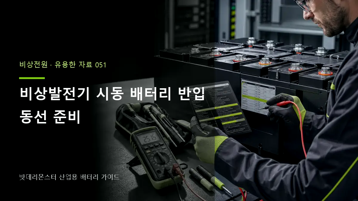 비상발전기 시동 배터리 반입 동선 준비 대표 썸네일