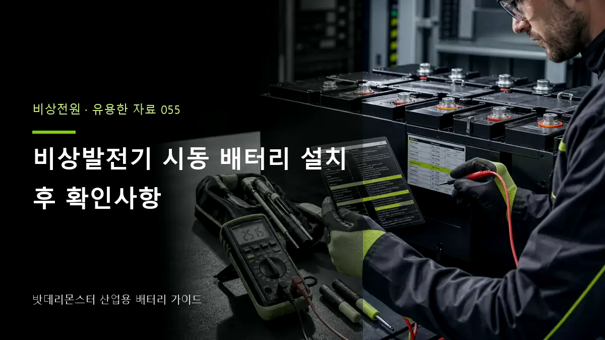 비상발전기 시동 배터리 설치 후 확인사항 대표 썸네일