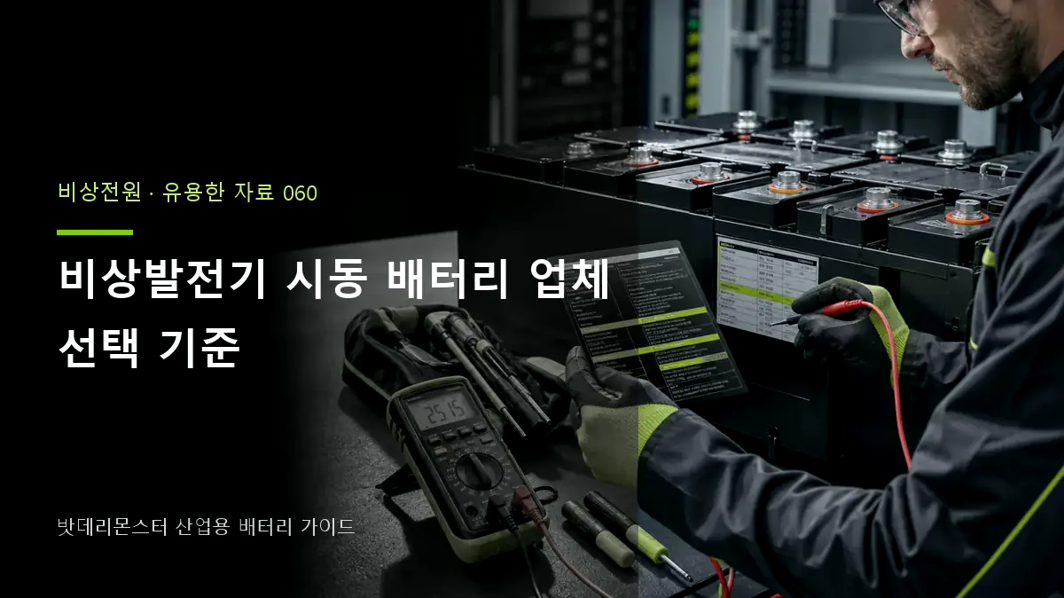 비상발전기 시동 배터리 업체 선택 기준 대표 썸네일