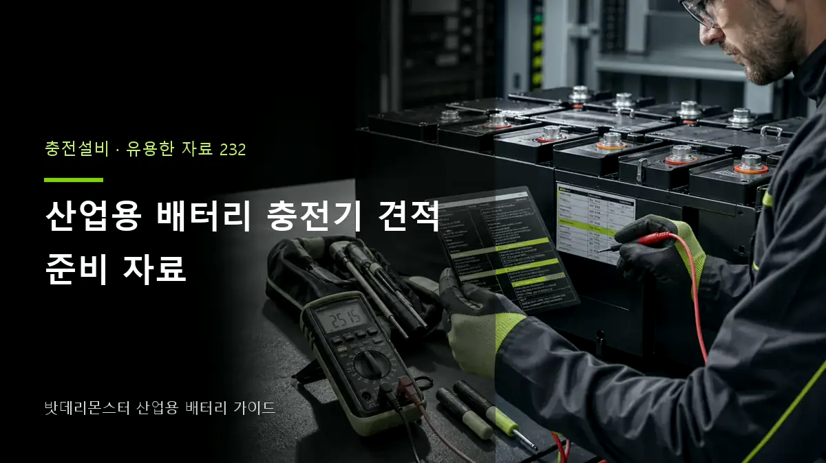 산업용 배터리 충전기 견적 준비 자료 대표 썸네일