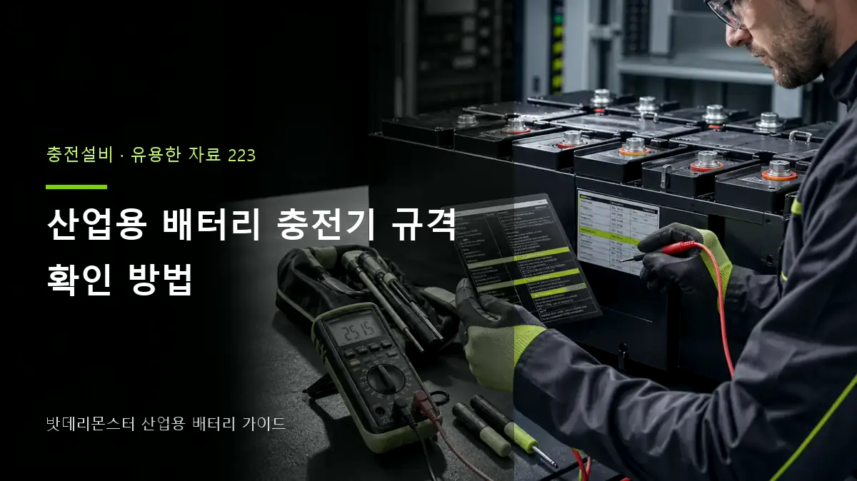 산업용 배터리 충전기 규격 확인 방법 대표 썸네일