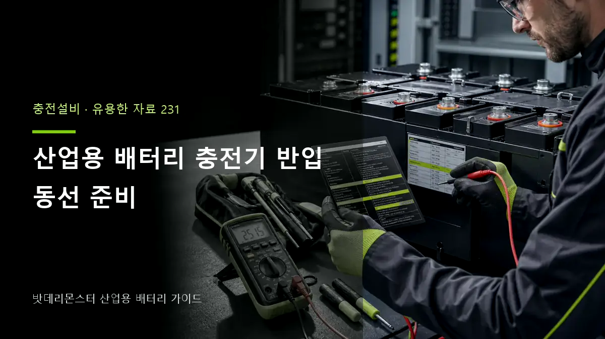 산업용 배터리 충전기 반입 동선 준비 대표 썸네일