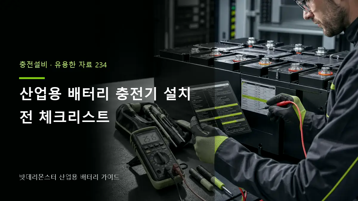 산업용 배터리 충전기 설치 전 체크리스트 대표 썸네일