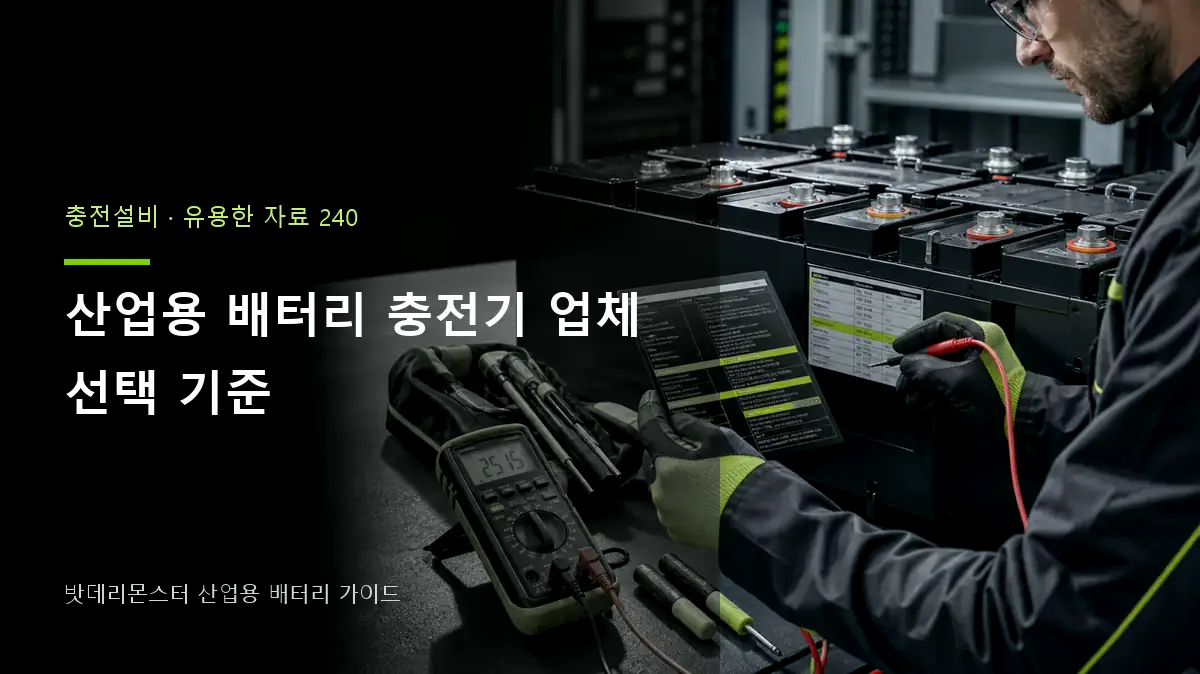 산업용 배터리 충전기 업체 선택 기준 대표 썸네일