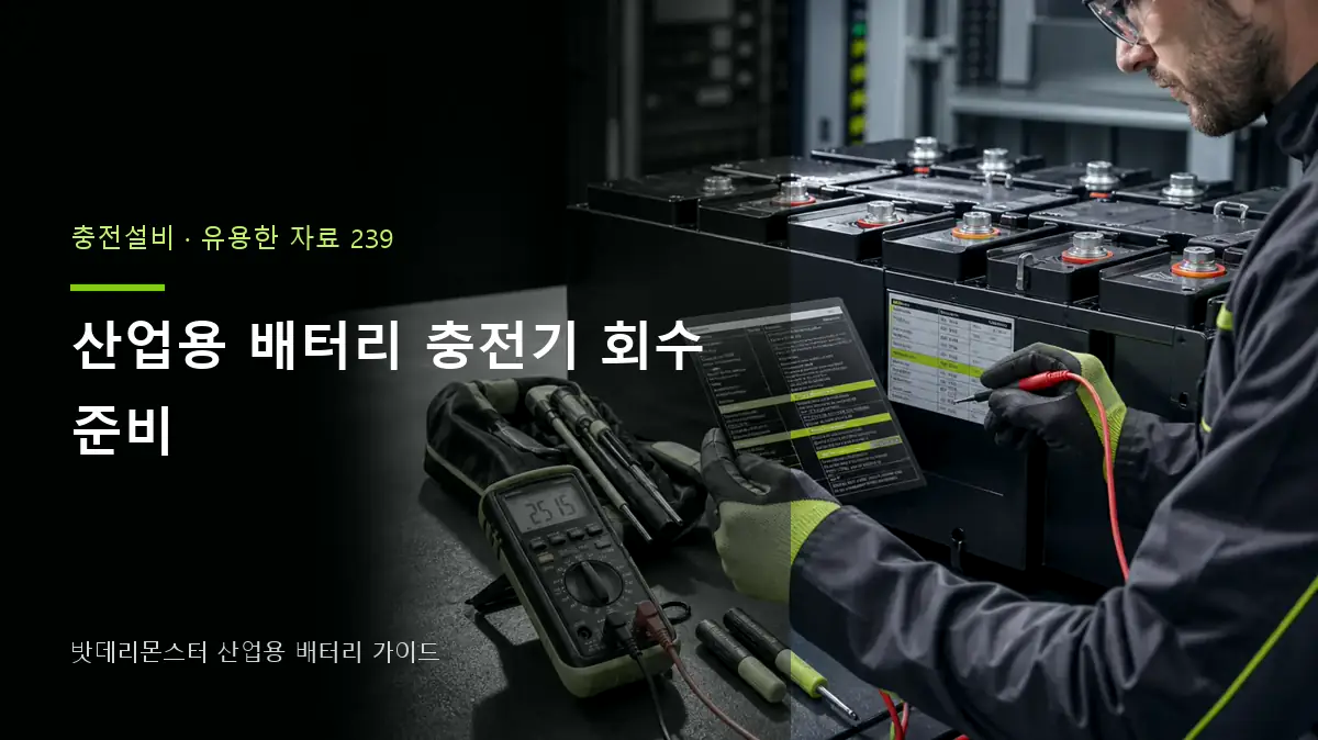 산업용 배터리 충전기 회수 준비 대표 썸네일
