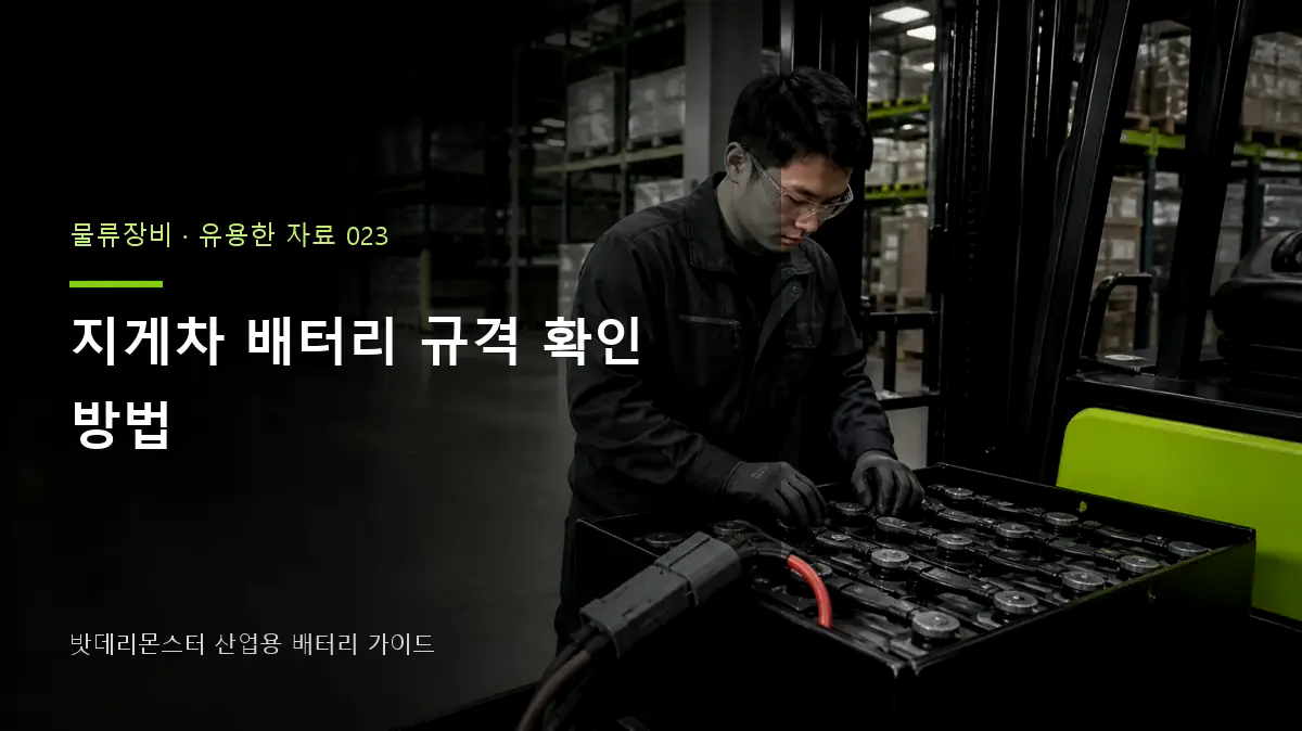 지게차 배터리 규격 확인 방법 대표 썸네일
