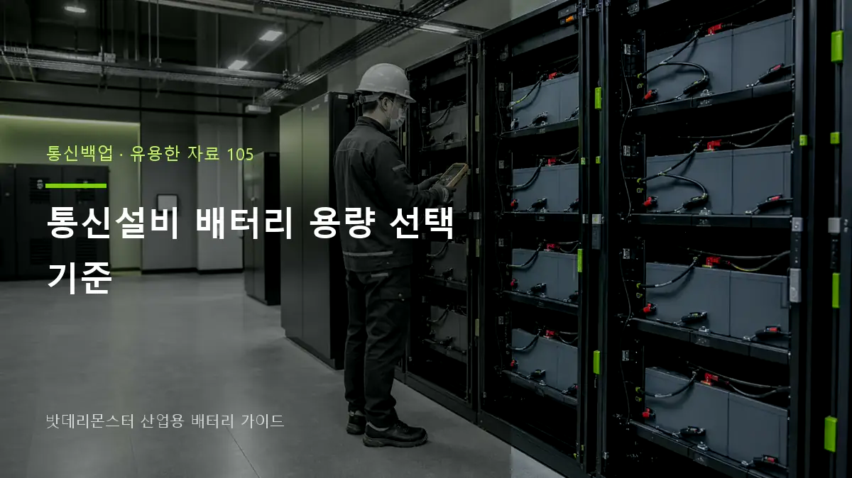 통신설비 배터리 용량 선택 기준 대표 썸네일