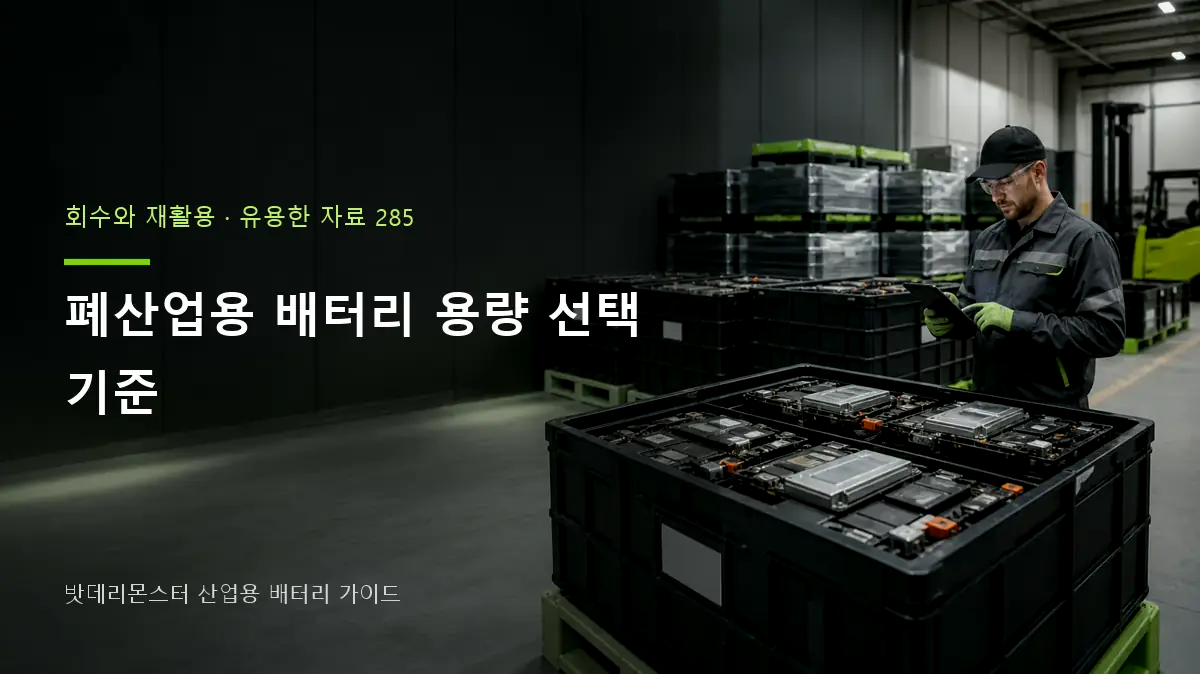 폐산업용 배터리 용량 선택 기준 대표 썸네일